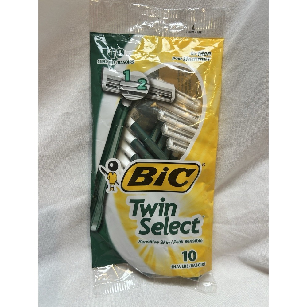 BIC Twin Select, Sensitive Skin, Disposable Shaver for Men, 10-Count